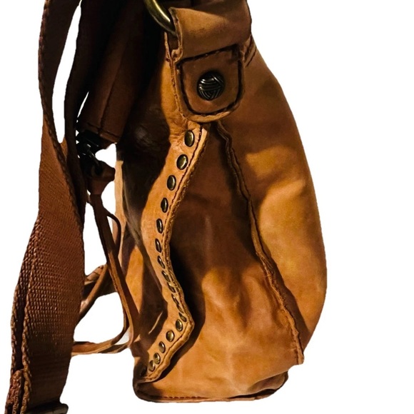 The Sak Crossbody Bag”Silverlake” Leather Tan Brown Embossed Boho Cowgirl - Picture 4 of 7